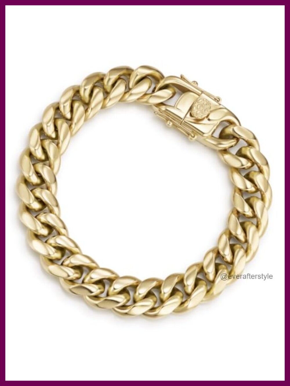 14K Gold Plated Cuban Link Bracelet 10mm Stainless Steel Chain Unisex Gift